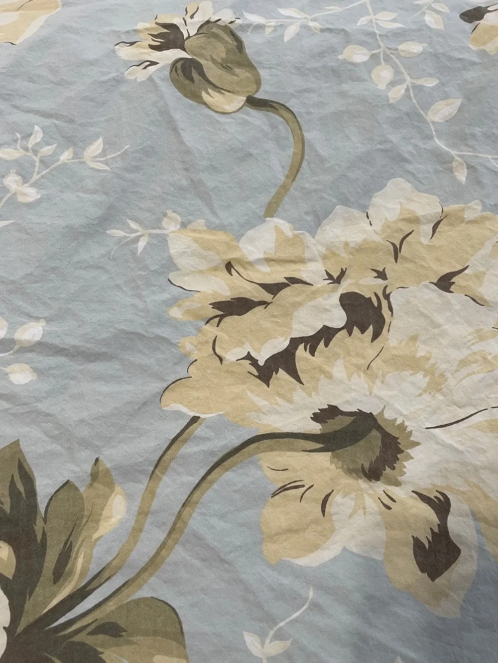 Pottery Barn Winter Poppy duvet cover King size porcelain blue floral design